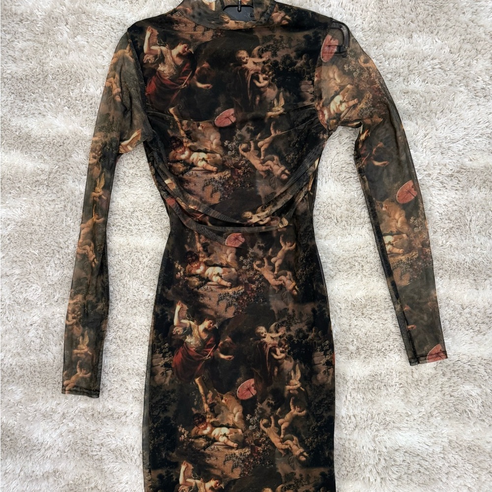 Elegant Printed Long Sleeve Dress
